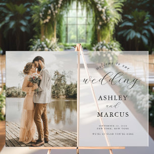 Señal Acrílica Boda fotográfico elegante simple bienvenida Froste