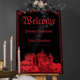 Señal Acrílica Boda gótica de vampiros Castillo Frontera Negro Ro