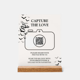 Señal Acrílica Boda Gótico De Halloween Negro Y Borgoña