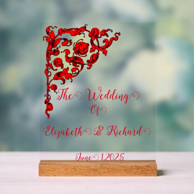 Señal Acrílica Boda gótico oscuro (Neutral )