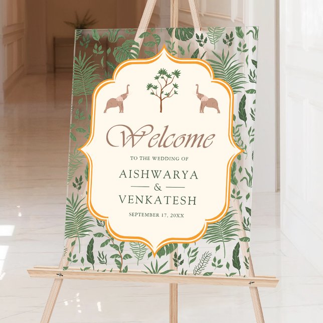 Señal Acrílica Boda India Elefante Tropical Bienvenida (Subido por el creador)