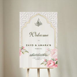 Señal Acrílica Boda Islámica Cream & Florals | Letrero de Acrílic