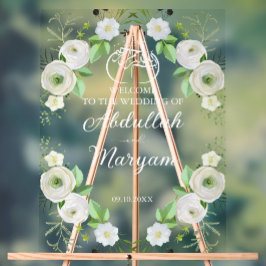Señal Acrílica Boda islámico musulmán moderno recibe la floral