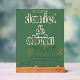 Señal Acrílica Boda mínimo de Vosvos verdes