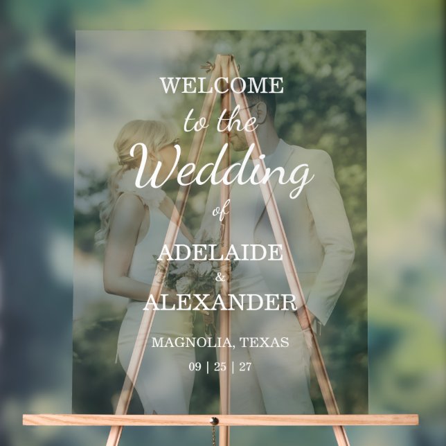 Señal Acrílica Boda Moderna Foto de Boda (Neutral )