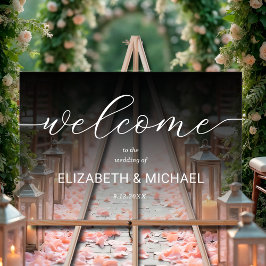 Señal Acrílica Boda moderno bienvenida negro transparente