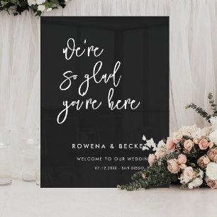 Señal Acrílica Boda negro contemporáneo Estoy muy contento de que