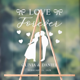 Señal Acrílica Boda Personalizada Amor & Para Siempre