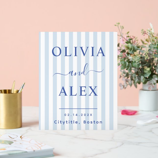 Señal Acrílica Boda Personalizada Francesa Azul (Boda)