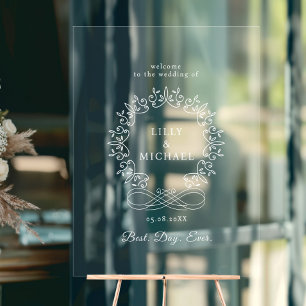 Señal Acrílica Boda Real, Elegante, "Mejor Día de la Historia"