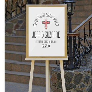 Señal Acrílica Boda religioso de la Cruz Cristiana
