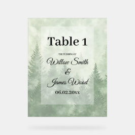 Señal Acrílica Boda rural Minimalista Rústica de Pine Forest