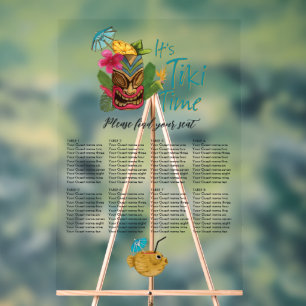 Señal Acrílica Boda Tropical Tiki Time Luau Summer Beach