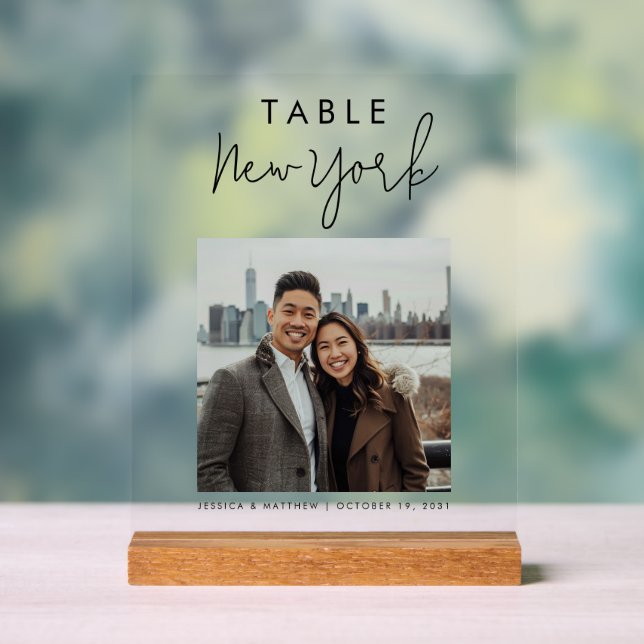 Señal Acrílica Boda Viaje Personalizado de destino Tabla de fotos (Neutral )