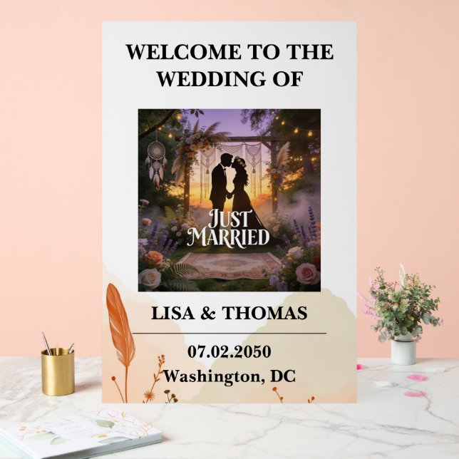 Señal Acrílica Bohemian Lace Dream Pattern Wedding (Boda)