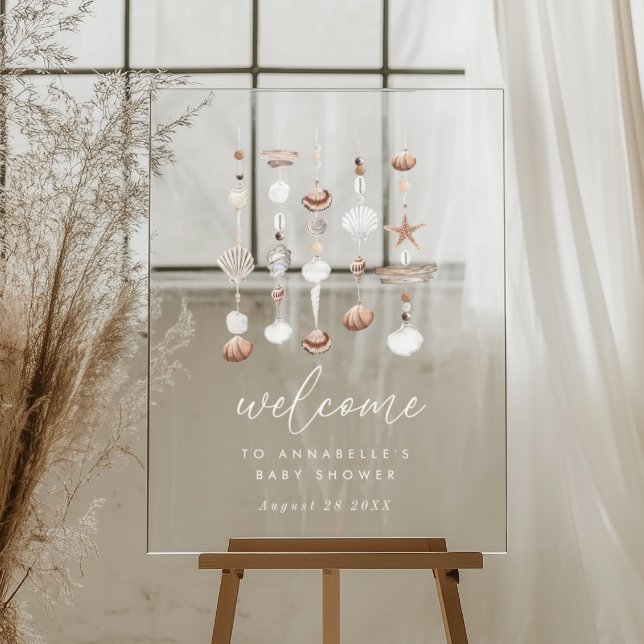 Señal Acrílica Boho Beach Shell (Zazzle Boho Beach Shell Acrylic Sign)