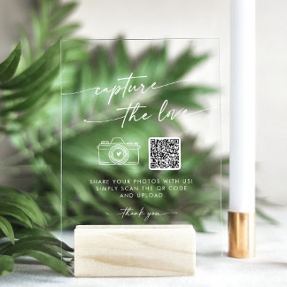 Señal Acrílica Boho blanco moderno captura al Boda del amor