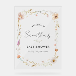 Señal Acrílica Boho Flower Baby Shower