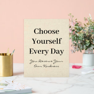Señal Acrílica Boho Linen Cita de Amor Propio Todos los Días