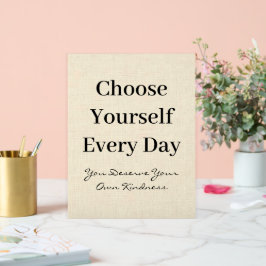 Señal Acrílica Boho Linen Self-Love Every Day Quote