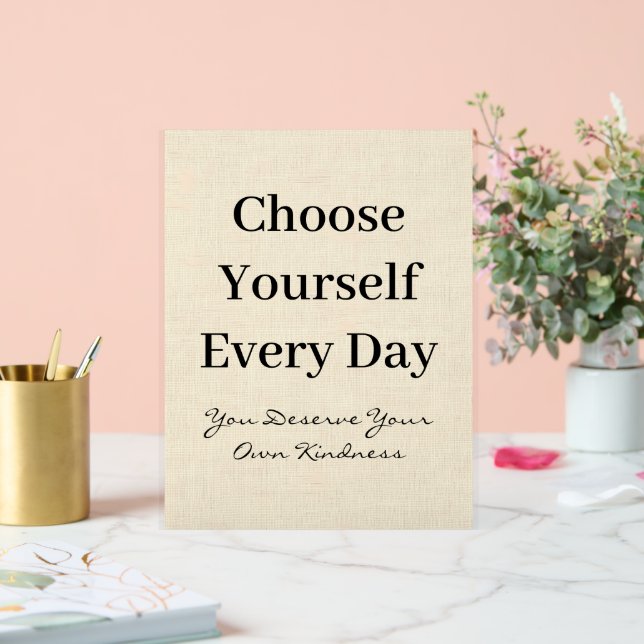 Señal Acrílica Boho Linen Self-Love Every Day Quote (Boda)