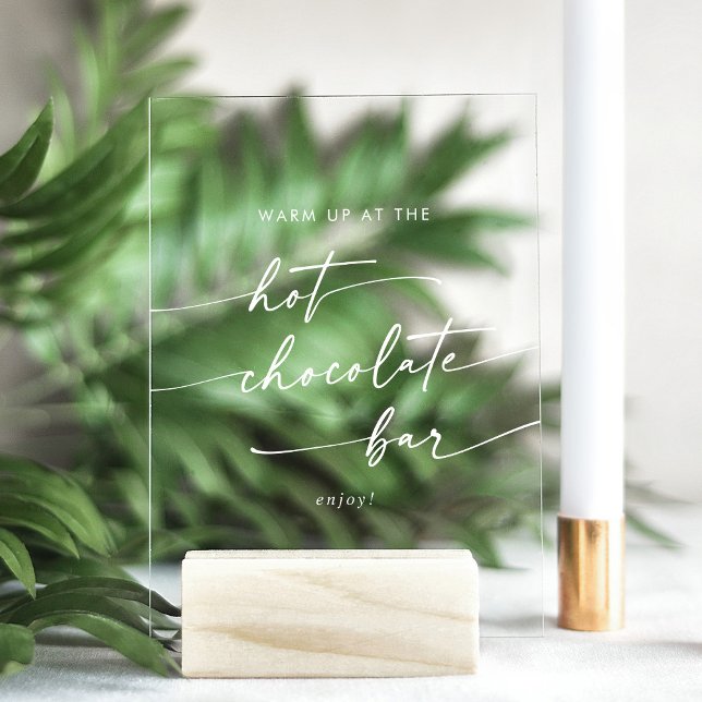 Señal Acrílica Boho Moda Boda transparente blanco Barra de chocol (Subido por el creador)