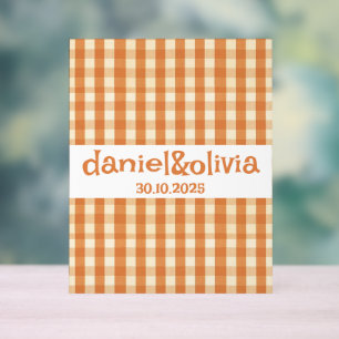 Señal Acrílica Boho Retro Groovy Boda de onda colorida