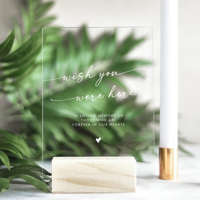 Señal Acrílica Boho White Clear Memorial Ojalá Estuvieras Aquí (Subido por el creador)