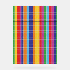 Señal Acrílica Bold Rainbow Grid Pattern Modern Art Poster