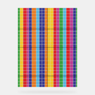 Señal Acrílica Bold Rainbow Grid Pattern Modern Art Poster