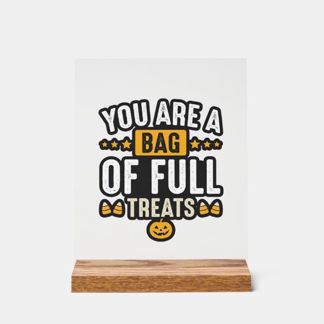 Señal Acrílica Bolsa de dulces de Halloween Diseño vectorial vint (Anverso)