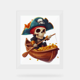 Señal Acrílica Bone Buccaneer - Funny Pirate Skull