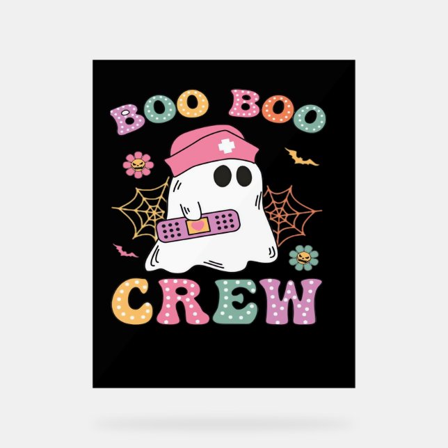 Señal Acrílica Boo Boo Crew Ghost Nurse Classic T-Shirt (Anverso)