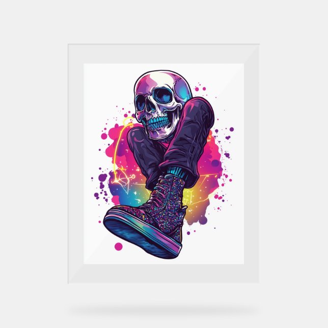 Señal Acrílica Boogie Bones - Funny Skull Disco de los 70 (Anverso)