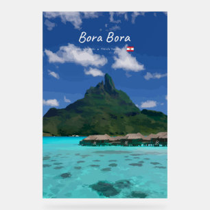 Señal Acrílica Bora Bora, Polinesia Francesa - Resort de Playa