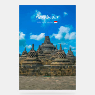 Señal Acrílica Borobudur, Indonesia - Antiguo templo budista