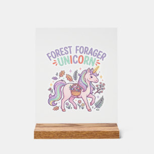 Señal Acrílica Bosque de Unicornios Forrajero Diseño Gráfico de U