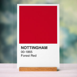 Señal Acrílica Bosque Rojo de Nottingham - Fondo Blanco