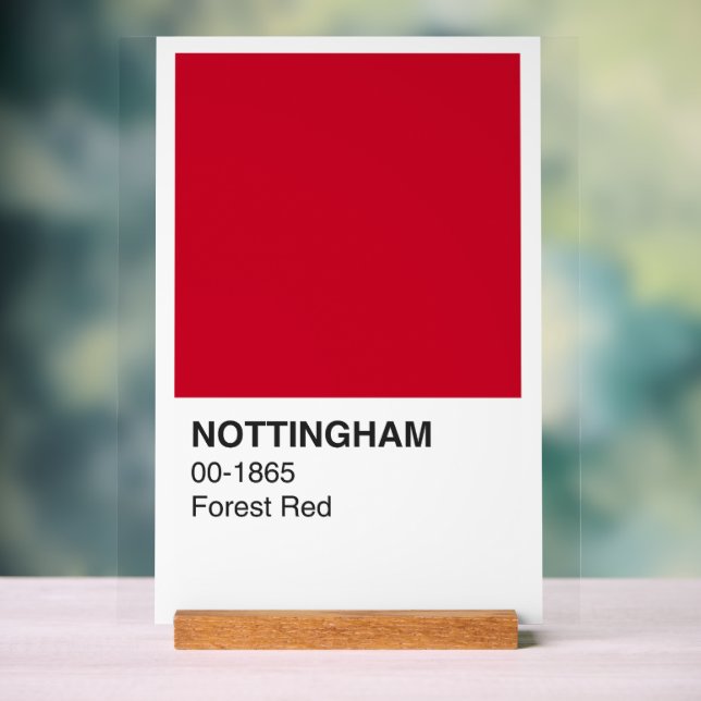 Señal Acrílica Bosque Rojo de Nottingham - Fondo Blanco (Neutral )