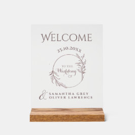 Señal Acrílica Botanical Elegant Wedding Welcome Sign