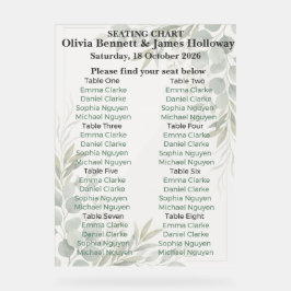 Señal Acrílica Botanical Garden Wedding Seating Chart