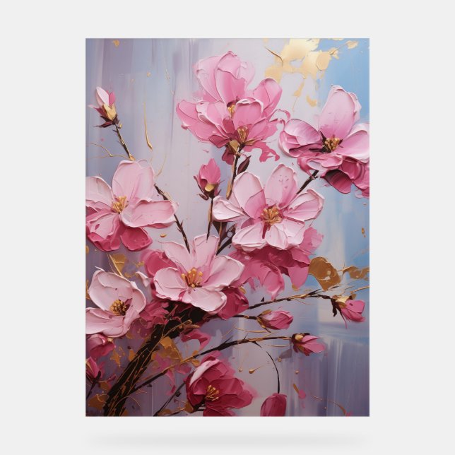 Señal Acrílica Bougainvillea - Impasto Floral (Anverso)