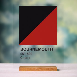 Señal Acrílica Bournemouth Cherry Red & Black - Fondo claro