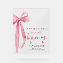 Señal Acrílica Bow Graduación Un Dulce Terminando Con Un Nuevo Co