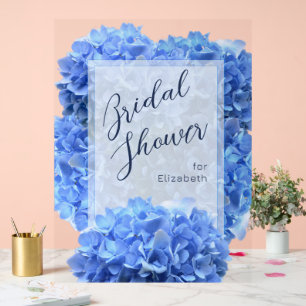 Señal Acrílica Bravest Blue Bridal Shower Floral Signo de bienven