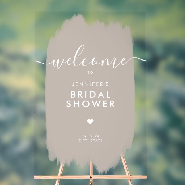 Señal Acrílica Bridal Shower Bienvenidos Gold Script BEIGE Paint (Neutral )