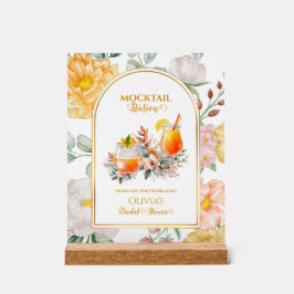 Señal Acrílica Bridal Shower Drink Bar Floral Mocktail Station