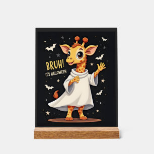 Señal Acrílica Bruh Es Halloween Divertido Giraffe Fantasma Dabbi