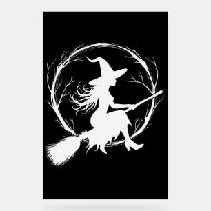 Señal Acrílica Bruja en el Rótulo acrílico de vuelo