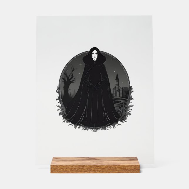 Señal Acrílica Bruja gótica de Salem a medianoche (Anverso)